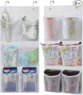 KIMBORA 2 Packs Narrow Over the Door/Wall Shoe Organizer Cruise, Small Hanging Shoe Rack for Closet with Clear Mesh Pocket for Bathroom, RV, Pantry, Camping (White)