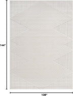 Modern Micro Loop Indoor Area Rugs for Living Room Bedroom Kitchen Geometric Triangle White 9x12 Luxury Durable Low and High Pile Non-Shedding Stain Resistant Soft Area Carpet 9 x 12