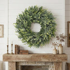 26 Inch Large All Season Eucalyptus Wreath for Front Door, Artificial Greenery Indoor/Outdoor Wreath, Farmhouse Home Decor for Spring Summer (Sage Green)