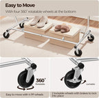 Yaheetech Rolling Clothes Rack, Clothing Racks for Hanging Clothes Portable Clothes Rack, Heavy Duty Clothes Rack with Extendable Hanging Rod,Chromed, Silver