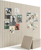 Aothia 12-Pack Felt Bulletin Board Tiles 48"x36", Modular Pin Board for Smooth Walls, Cork Board Alternative for Notes & Photos, 0.35" Thick, 70 Adhesive Tabs & 40 Pins, Oatmeal