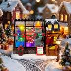 LED Lighted Christmas Village Greenhouse - 6.1" Christmas Village House Decoration, Xmas Collectible Buildings for Holiday Decor for Home, Ballroom Disply and Desktop