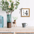 6 Inch Party of 4 Sign, Wooden Frame Family of 4 Decor, Rustic Gift for Family Indoor Table Tiered Tray Shelf Desk Farmhouse Home Decorations