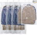 Hanging Vacuum Storage Bags,Hanging Vacuum Sealer Storage Space Saver Bags for Clothes, Suits, Coats, Dresses or Jackets, Reusable Compressed Vacuum Bags Closet Organizers,5 Pack(3 Long,2 Short)