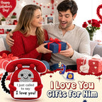 Romantic Gift for Men Women, Funny Handmade Crochet Telephone Doll with “I Just Called to Say I Love You” Cute Birthday Gifts for Girlfriend, Boyfriend, Wife, Husband, Anniversary Desk Decor