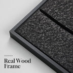 Large 3D Textured Framed Black Abstract Wall Art for Living Room, 3 piece Modern Minimalist Geometric Texture Artwork for Walls, Sandstone Art Pictures for Bedroom Hallway Office Wall Decor 24x36 In