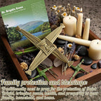 Kathfly 2 Pcs St. Brigid's Wall Cross and Card Irish Gift Saint Brigid's Cross History Card Irish Blessing Gift Ireland Hanging Wall Traditional Decor for Celtic Imbolc Home(6 in,Fresh,Green)