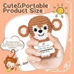 DAFURIET Gifts for Him/Her: Stuffed Animal Women/Men Thank You Present, Handmade Positive Crochet Monkey Emotional Birthday Mother's Day Easter Retirement Gifts for Teacher Friend Coworker Couple