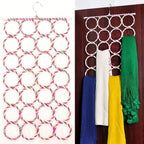 Super Z Outlet Foldable 28 Ring Hole Slots Space Saving Clothing Closet Hanger Scarf, Ties, Belts, Socks Organizer for Home Bedroom, Bathroom, Living Room (Multicolor)