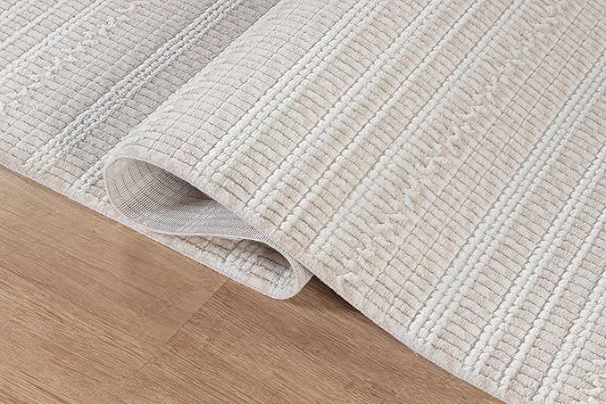 Modern Indoor Rug Stripe 2x3 Area Rugs for Living Room Luxury Kitchen Bedroom Durable Soft Geometric Durable Low and High Pile Stain Resistant Non Shedding Area Carpet 2x3