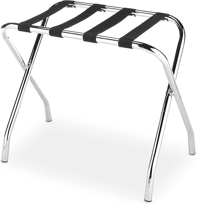 Whitmor Chrome Luggage Rack - Foldable - Commercial Quality