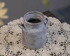 Quoowiit Ceramic Rustic Farmhouse Vase, Distressed Decorative Flower Vases for Home Decor, Ideal Shelf Decor, Black Boho Vase for Living Room Bedroom Kitchen Office Centerpiece Table Decorations
