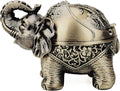 LAUYOO Metal Elephant Ashtray with Lid Windproof Ashtrays Outdoor, Indoor Ashtray for Weed, Vintage Practical Decoration Ash trays for Cigarettes Great Gift for Men Women-Bronze
