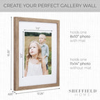 Sheffield Home 9 Piece Gallery Wall Frame Set, 11x14 Inch, Light Natural