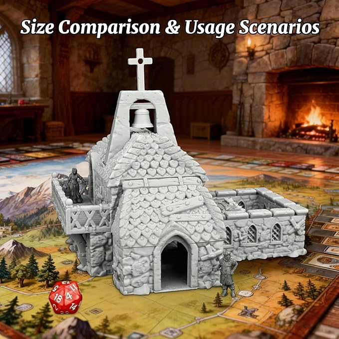RPG Accessory – 25mm Scale Unpainted Tabletop RPG Game Scenario Piece for Dungeons and Dragons, Trench Crusade Scenery – Medieval Village G AF1124G