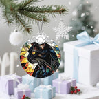 Christmas Ornaments: Christmas Tree Decorations, Black Cat Holiday Decor, Stocking Stuffers, Gift Ideas, Xmas Gifts & Gift for Cat Lover