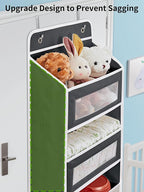 JARLINK 2 Pack Over The Door Organizer Storage, 5 Shelf Hanging Door Organizer with 5 Large Capacity Pockets, Anti Tilt 44 lb Load Behind Door Storage for Bedroom, Bathroom, Pantry, Nursery, (Black)