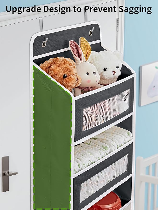 JARLINK Over the Door Organizer Storage, 5 Shelf Hanging Organizer with 5 Large Capacity Pockets, Anti Tilt 44 lb Load Behind Door Storage for Bedroom, Bathroom, Pantry, Nursery, (Black) | Anti Tilt, 44 lb Load, Behind Door Storage