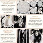 5 Pack Black Dream Catchers for Bedroom Adult Boho Macrame Wall Hanging Art Decor Large Dreamcatchers with Feather for Home Living Room Handmade Gift
