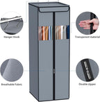 Zilink Garment Bags for Hanging Clothes 54" Hanging Storage Bags for Clothes with Clear Window Space Saving Garment Covers for Suits, Coats, Dresses, Grey