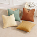 MIULEE Boho Farmhouse Throw Pillow Covers 18x18 Inch Set of 4 Summer Modern Natural Decorative Cushion Covers Soft Corduroy Spring Decor for Couch Bed Sofa Living Room Orange Teal Gradient Series