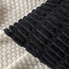 MIULEE Pack of 2 Corduroy Decorative Throw Pillow Covers 18x18 Inch Soft Boho Striped Pillow Covers Modern Farmhouse Home Decor for Sofa Living Room Couch Bed Black