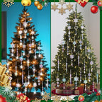 Crystal Snowflake Christmas Tree Decorations - 21pcs Christmas Tree Ornaments Sparkling Dazzling Festival Party Decoration Crystal Snowflake Design Hanging Ornament Holiday Season Home Decor