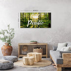 Christian Wall Decor Bible Verse Wall Art With God All Things are Possible Wall Decor Nature Sunrise Forest Painting Religious Canvas Prints Artwork for Living Room Bedroom Home Decoration 20x40"