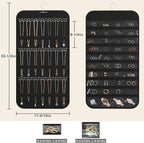 2-Pack Hanging Jewelry Organizer Storage, 40 Pockets 36 Hooks Necklace Earring Necklace Bracelet Ring Organizer, Double - Sided Design, Black
