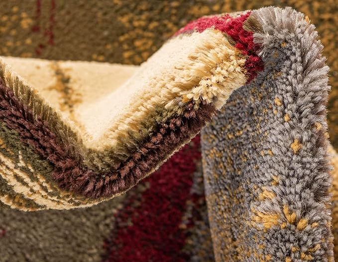 Unique Loom Barista Collection Area Rug - Timor (5' 1" x 8' Rectangle, Multi/ Red)