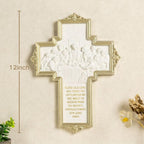 ShineOnAngel The Last Supper Wall Cross Renaissance Style Gold Framed Relief Wall Art Wall Decor for Dining Room 12inch Modern Home Regilous Gifts Jesus relief sculpture