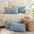 Fancy Homi 4 Packs Decorative Throw Pillow Covers for Living Room Couch Bed, Modern Farmhouse Boho Home Décor Accent Cushion Case, 24" x 12", Light Blue