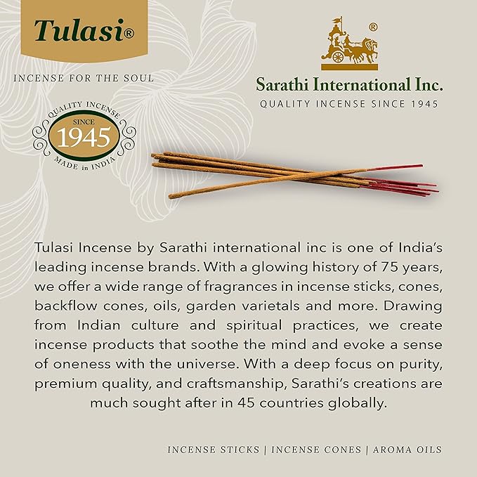 Tulasi Incense Sticks Gift Set – 144 Natural Scented Sticks (12 Fragrances) – Aromatherapy, Meditation, Yoga, Stress Relief, Air Purification – Long-Lasting Fragrance Gift Box (40g)