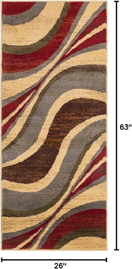 Unique Loom Barista Collection Area Rug - Ngada (2' 2" x 5' 3" Runner, Beige/Red)
