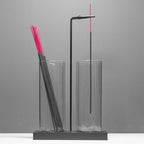 2 in 1 Incense Holder for Sticks Incense Burner Holder with Storage,Glass Upside Down Incense Holder for Sticks with Glass Ash Catcher for Meditation Yoga Spa Room Home Decor[2 Long Black]