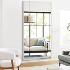 TRAHOME Full Length Mirror, 75"x35" Rectangle Standing Floor Full Body Mirror for Wall with Aluminum Alloy Frame for Bedroom, Living Room, Dressing Room(Gold)