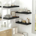 Vivelove 24 Inches Floating Shelves Wall Mounted, 10" Deep Wall Shelves for Bedroom, Bathroom, Living Room, Kitchen, Office, Home Decor, Modern Shelf, Set of 2, Black, 24x10.2x1.5