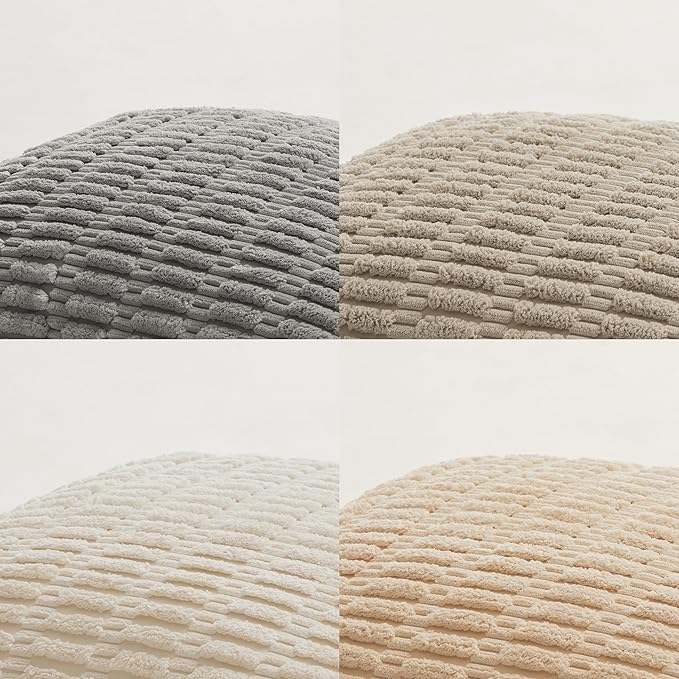 Fancy Homi 4 Packs Decorative Throw Pillow Covers for Living Room Couch Bed, Modern Farmhouse Boho Home Décor Accent Cushion Case, 28" x 20", Neutral