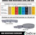 CanDo Multi-Grip 6 Foot Exercise Resistance Band with Hand/Foot Loops for Total Body Workouts, Training, Rehab, Stretching and Therapy
