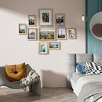 Vittanly Picture Frames Set of 10, Picture Frames Collage Wall Decor with Two 8x10, Four 5x7, and Four 4x6 Photo Frames, Gallery Wall Frame Set for Wall or Tabletop Display, Light Wood