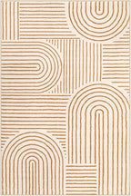 Lahome Abstract Bedroom Rugs, Soft Washable Area Rugs 4x6 Non Slip Rainbow, Ultra-Thin Orange Throw Carpet for Entryway Kitchen Living Room, Orange