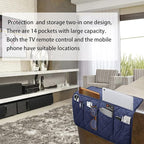 Armchair Caddy,Non Slip Recliner Organizer,Waterproof Sofa Armrest Organizer, Remote Control Holder for Recliner.Chair Arm Organizer with 14 Pockets for TV Remote, Phone, Magazine