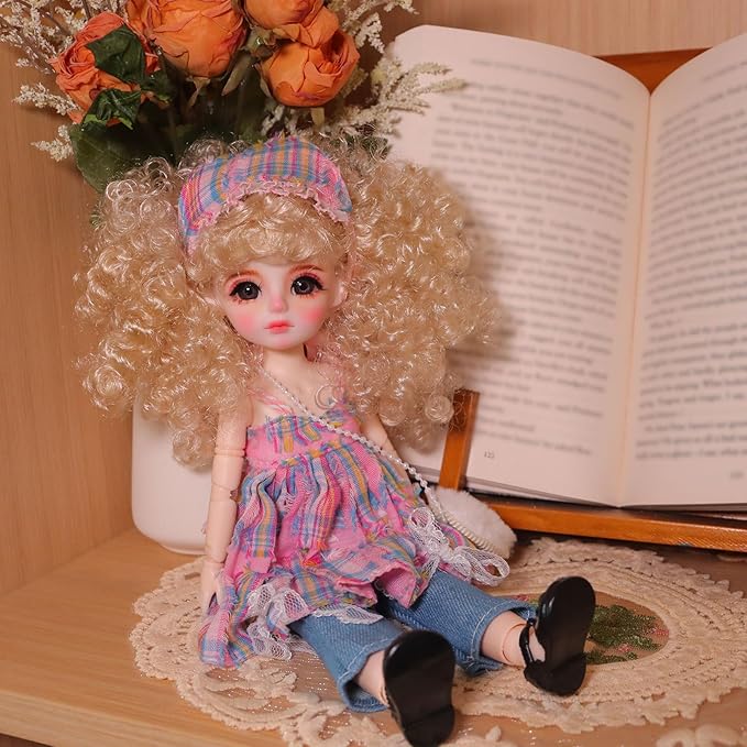 Original 1/6 Scale Anime Doll with Hand-Painted Face, Unique Cute Collectible Ball-Jointed Doll with Removable Outfit, 30cm Art Figure for Christmas & Birthday Gifts (Lola)