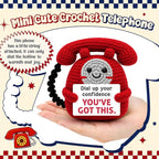 Belatelove Inspirational Gift for Women Men - Funny Handmade Crochet Telephone Doll with “ You've Got This” Encouragement Gifts for Graduation, Exam, New Job, Stress Relief, Cute Desk Decor