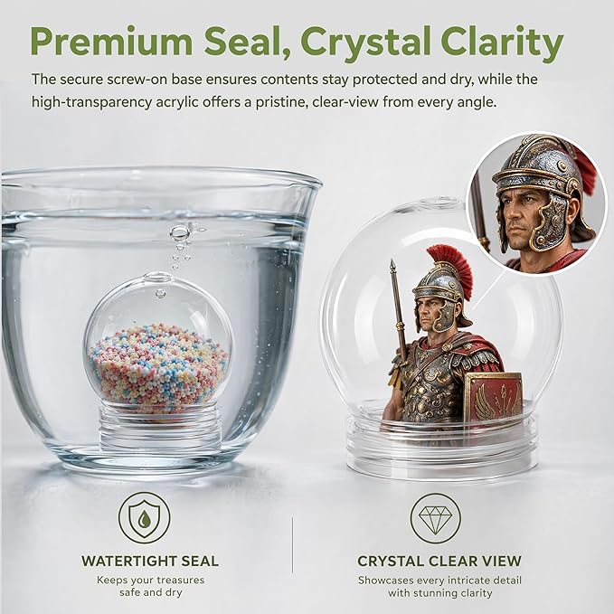 BESTOYARD 15 Pack DIY Clear Plastic Snow Globe Kit with Screw-Off Caps, Refillable Water Globes for Photo Inserts, Classroom Crafts, Teacher, Kids Crafts, Christmas Holiday Decor