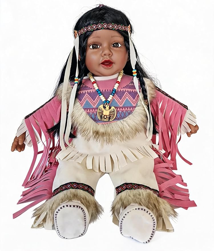 22" Collectible Native American (Indian) Vinyl Doll - VM221129 (Ratna)