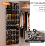 homyfort Over the Door Shoe Organizer, 40 Large Breathable Mesh Pocket,Space Saving Hanging Shoe Rack,Shoe Storage Holder for Entryway Bedroom Closet