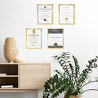Giftgarden 8.5x11 Picture Frame Set of 18, Multi 8.5 by 11 Certificate Frames Bulk for Award Diploma Document office Wall or Tabletop Display, Gold