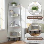 VECELO Large Tall Corner Shelf, 66.93" H 4-Tier Corner Storage Organizer, Freestanding Corner Display Rack for Living Room Bedroom Home Office, White