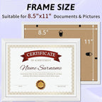 NEXCOVER Diploma Frame White 10 Pack, 8.5 x 11 Certificate Frame with HD Plexiglass, 8.5 by 11 Picture Frames for Documents, Photos, Posters, Artworks, Horizontal and Vertical Wall Display